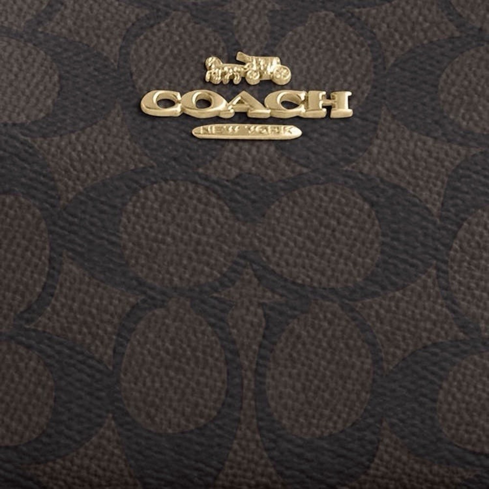 Coach Teri Mini Crossbody Bag Signature Canvas Brown Gold Handbag NWT CW323 - Picture 6 of 10